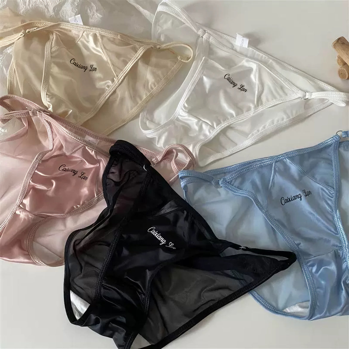 Premium Pure Desire Satin Thin-Strap Briefs