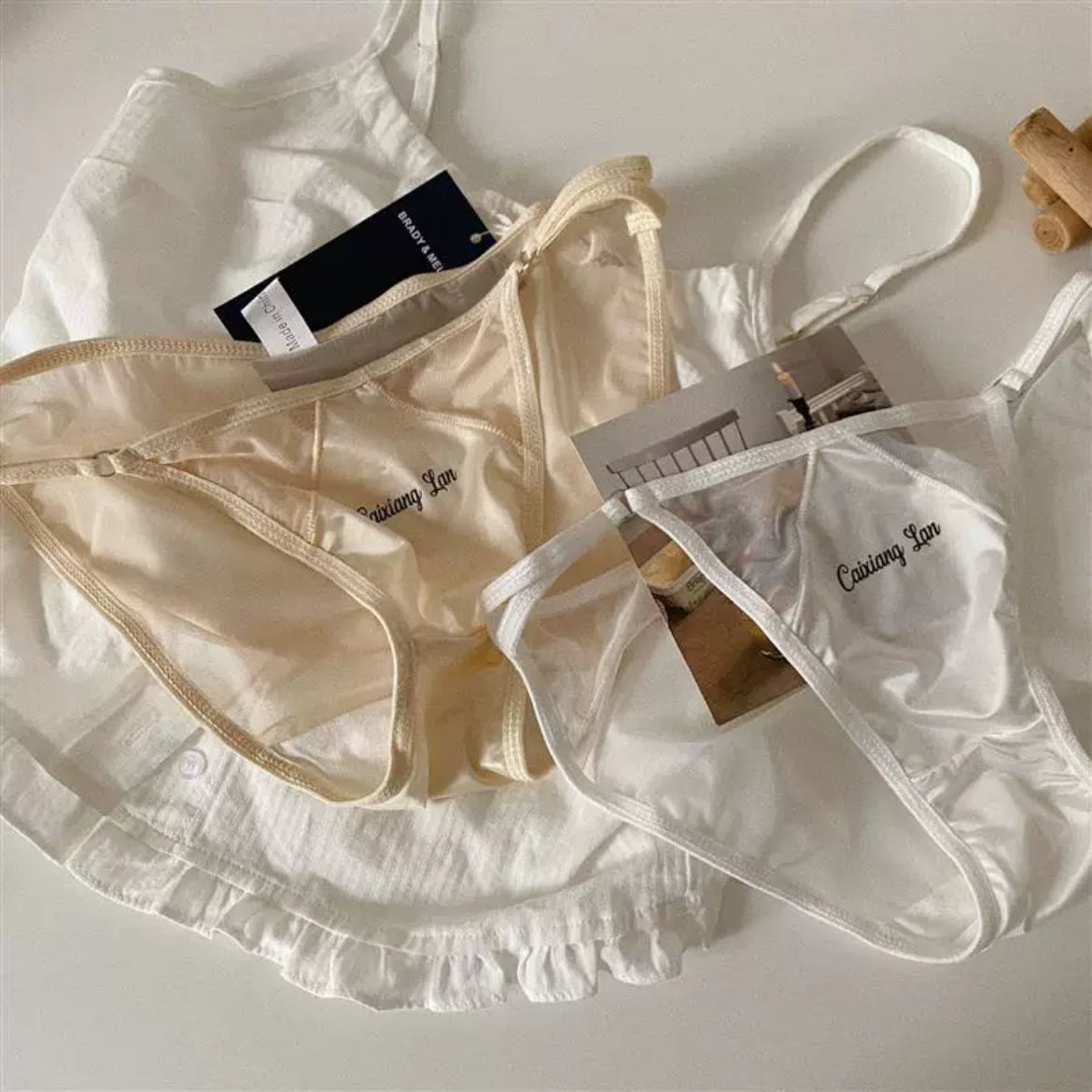 Premium Pure Desire Satin Thin-Strap Briefs
